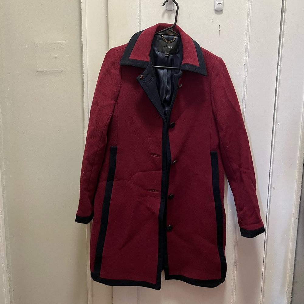 J Crew Maroon Peacoat